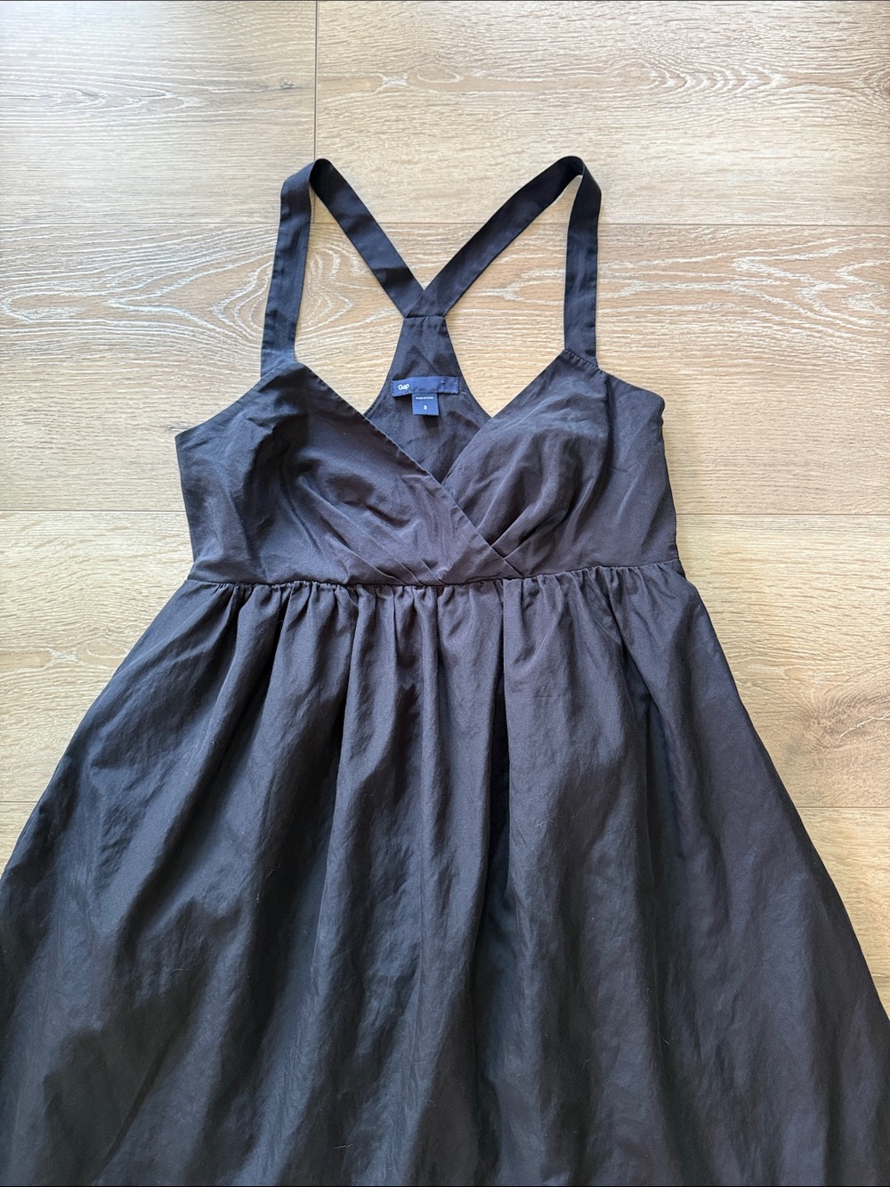 GAP Black Cross-Back Babydoll Dress